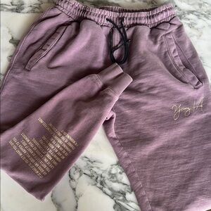 YoungLA Mauve Joggers with Gold Accents